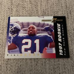 1997 Pinnacle Express Tiki Barber Rookie - Black Border