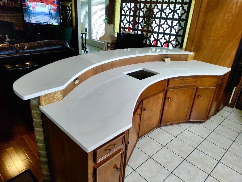 Professionally Cut for Curve Kitchen Bar top and Countertop cm