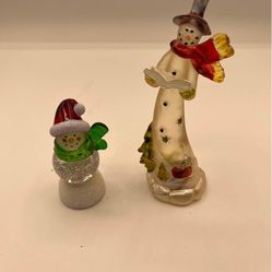 Vintage Small Snowman Christmas Figurines, Rare Find