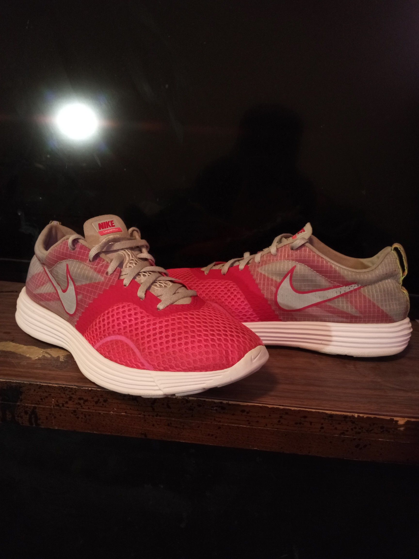 Nike LunarMTRL+ pink running shoes women's size 9