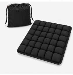 Airplane Seat Cushion, Inflatable Portable Seat Cushion,Light Black Adjustable Air Cells Spread Pressure, Lightweight and Breathable for Long Sitting,