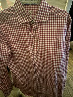 Used Bugatchi Vomo long sleeve dress wore twice need gone size 16 34/35 amazing shirt still like new 45