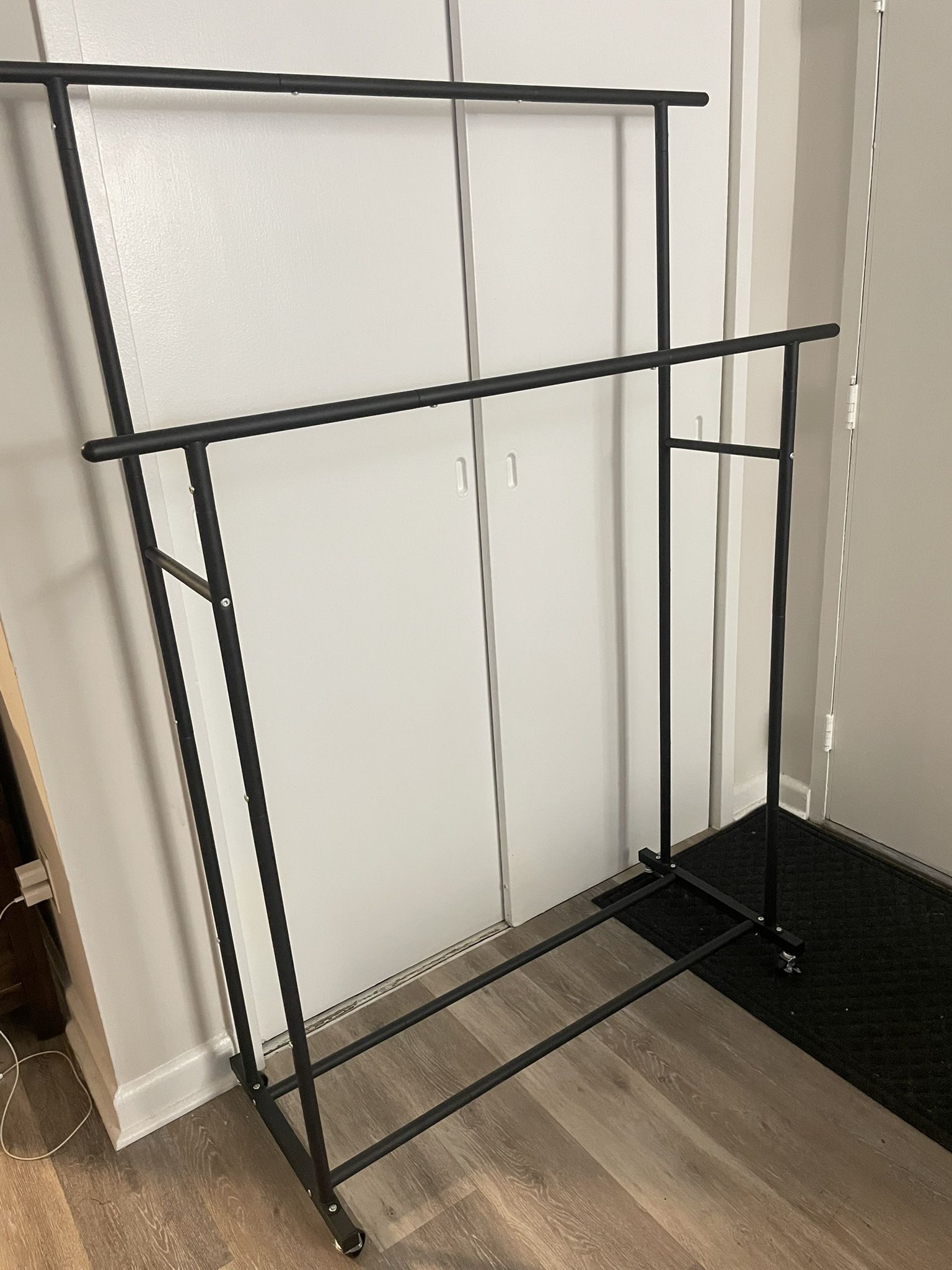 Cloth Hanger Rack ( Double hanger ) With Locking Casters