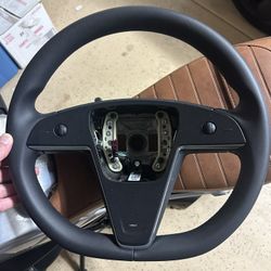 Tesla Model X or S Round Steering Wheel 