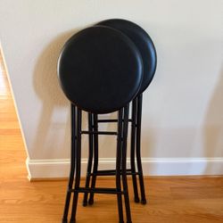 Set Of 2 Cosco Padded Foldable Stools