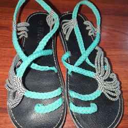 Plaka Flat Sandals for Women Palm Leaf - size 7