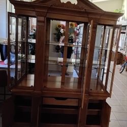 Oak China Cabinet, Used 