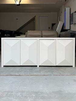 CB2 Cairo 72″ Warm White High-Gloss Lacquered Credenza