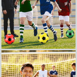 New 6 Pcs Soccer Ball Bulk with Pump Size 5/4/3 Soccer Ball for Indoor Outdoor Sport Practice Competition Sport Training Accessories for Youth Adults