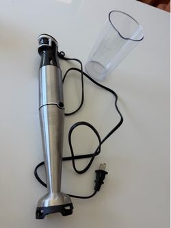 Stainless Steel Immersion Hand Blender with Cup