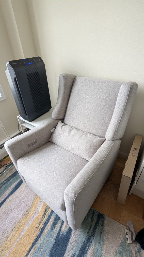 Electric Power Glider Recliner Nursery Chair w/ USB Ports