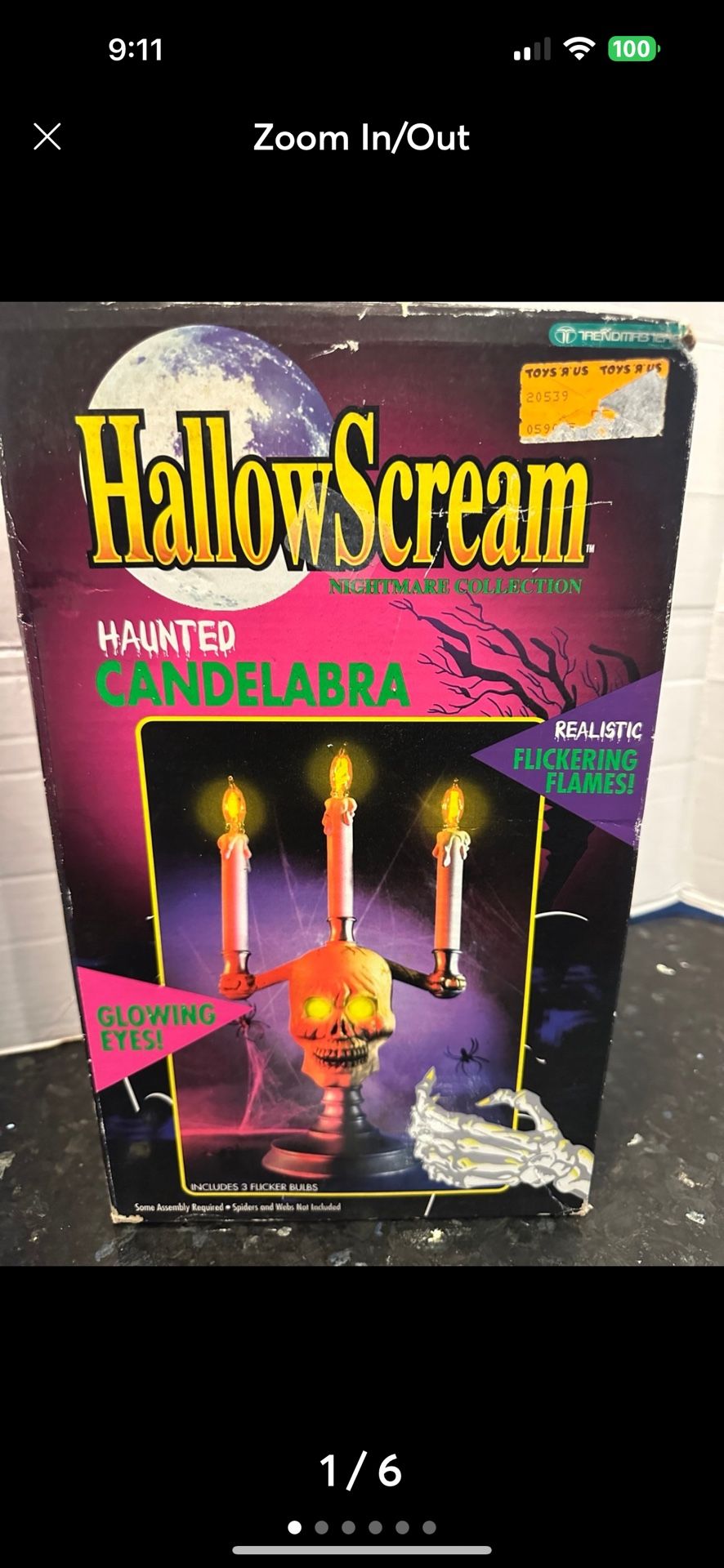 HallowScream Haunted Candelabra Halloween Skull Trendmasters 1994 Vintage NEW!