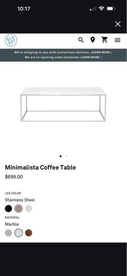 Blue Dot marble chrome coffee table