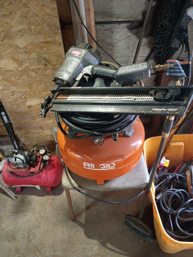 Simco Nail Gun Frame Pancake Compressor Rigid With Hose