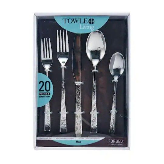 TOWLE LIVING Mea Flatware Set with Service for 4 Stainless Steel (20 Pieces)