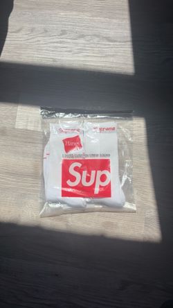 supreme socks white pair