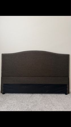 Unbranded Headboard King Size 80x53 W/ Bolts Dark Gray Studded MINT