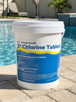 50 lb |3 inch chlorine tablets. 3"Slow-Dissolving