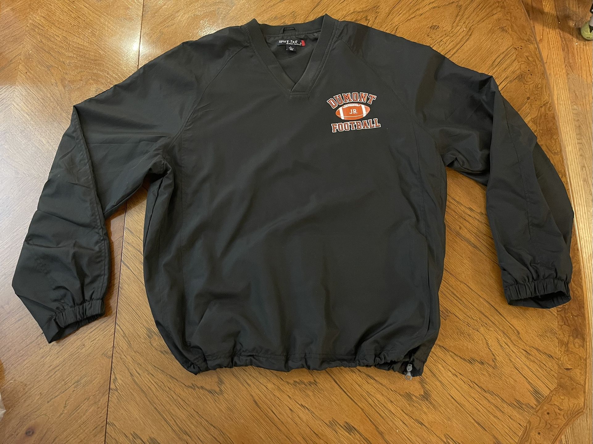 Like New Sport Tek Dumont Jr. Football Pullover Windbreaker - Black - Large