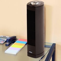 Seville Classics UltraSlimline 17 in. Oscillating Personal Tower Fan, Black