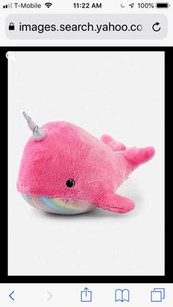 Justice Aurora Pink Jumbo Narwhal Plush - NEW in box!!!