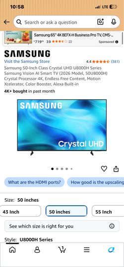 Samsung TV 4K 50”