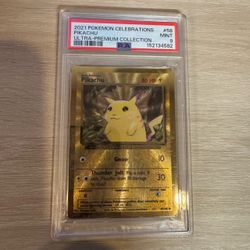 Pokemon Celebrations Ultra-Premium Collection Pikachu 058/102 Metal Holo PSA 9