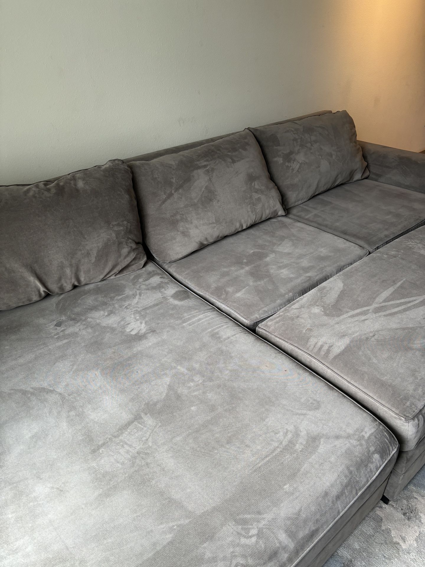 Delano Charcoal Grey 2 Piece 136" Sectional With Left Arm Facing Oversized Chaise