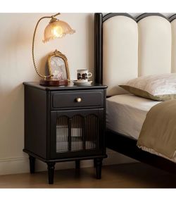 100% Solid Wood Nightstand with Drawer