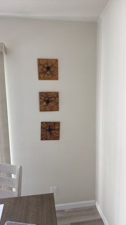 Metallic Floral Wall Art Decor Set of 3