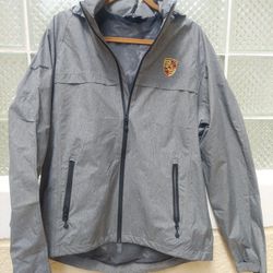 Brand New Porsche Naples Windbreaker with Removable Zippered Hood Size Large