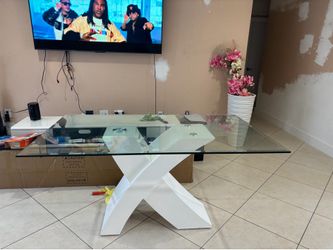 Glass dining table