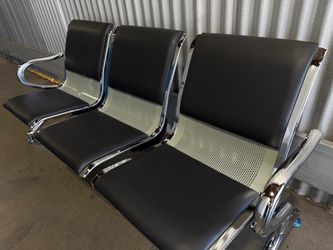 New Durable Waiting Room Chairs - Reception Bench with Leather Cushion, Armrest, High Backrest, Office Furniture Guest Seating, Ergonomic Design, Suit