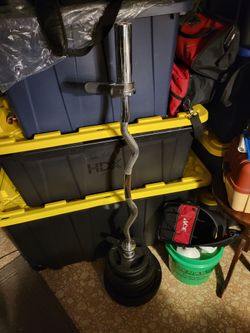 Ez bar with rubber coated weights