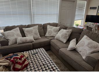 Ashley Furniture 2 Couch Sectional & Ottoman
