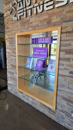Commercial-Grade Wood & Glass Display Shelving Insert