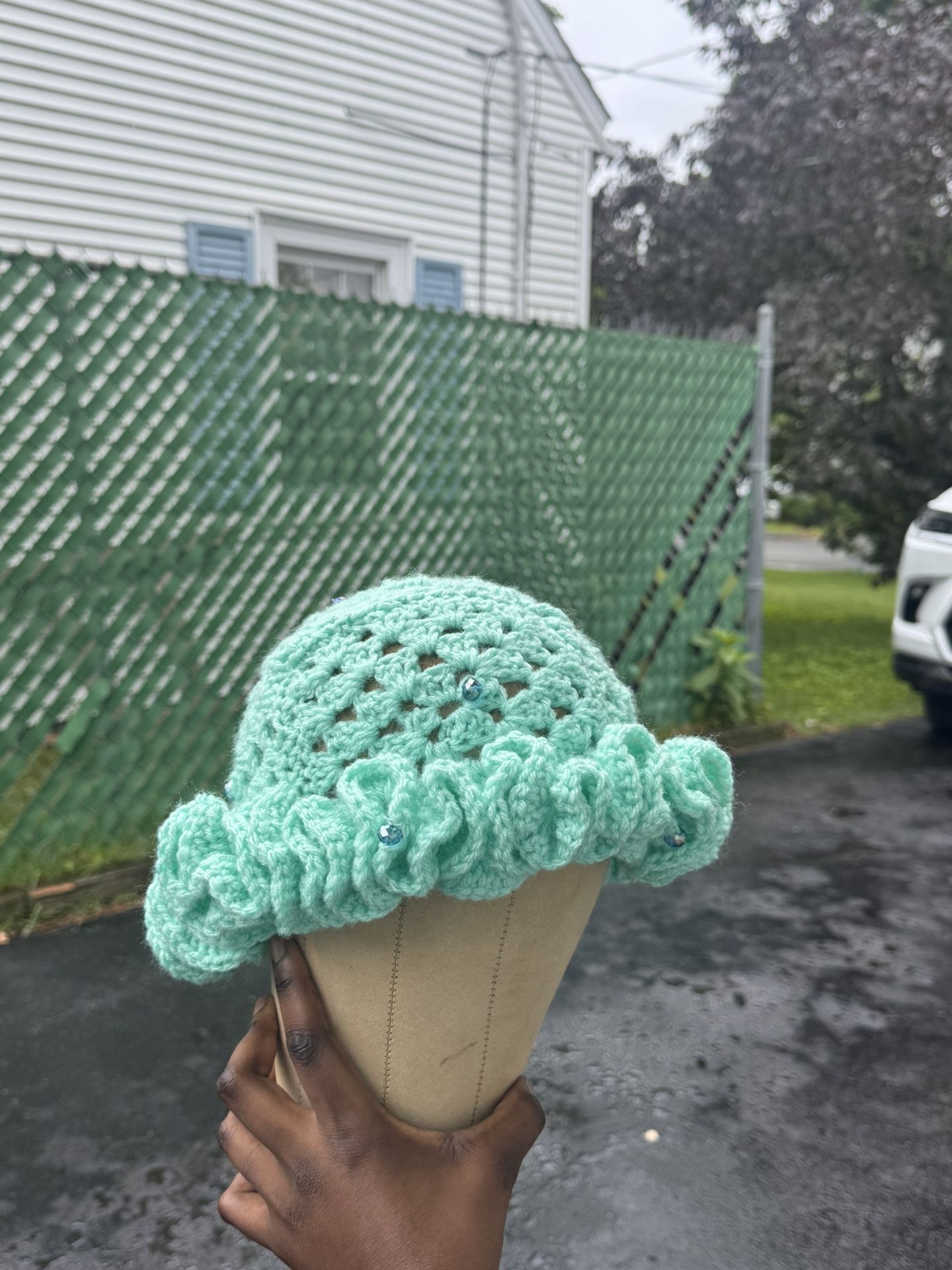 Ruffle Crochet Hat