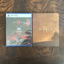 Diablo 4 And Steel book case Brand New 