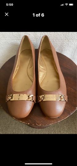 Coach - Bianca, tan leather flats  8 1/2