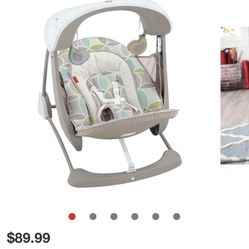 Fisher-Price Deluxe Take-Along Baby Swing & Seat - Mocha Swirl