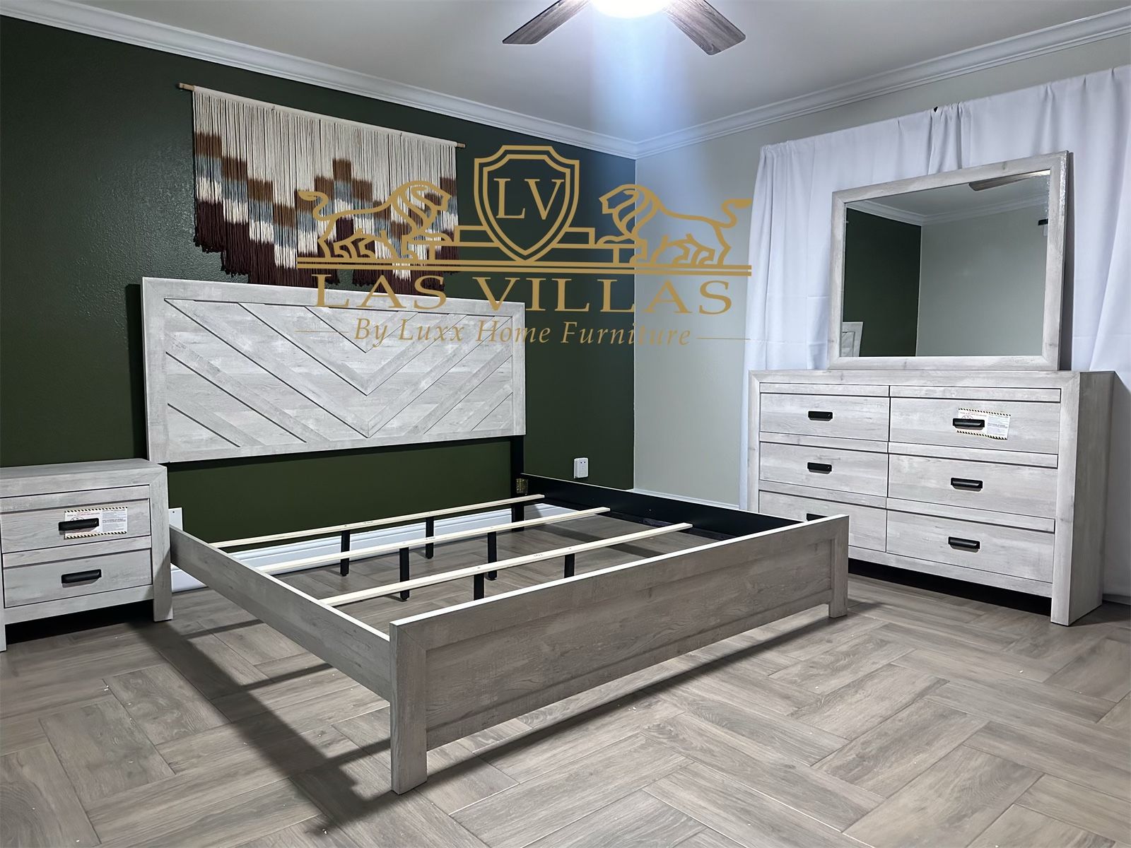 Brand New SETB9330 VALOR BEDROOM GROUP WHITE Bed, Nightstand, Dresser, Mirror