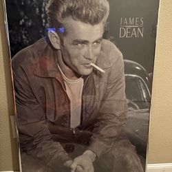 James Dean Poster In Frame.  24x36”