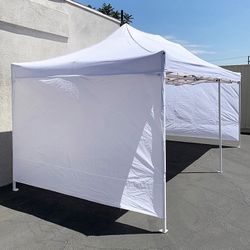 (Brand New) $205 Heavy Duty 10x20 ft Canopy with (4 Sidewalls), Outdoor Patio Pop Up Tent Gazebo, Blue/White 