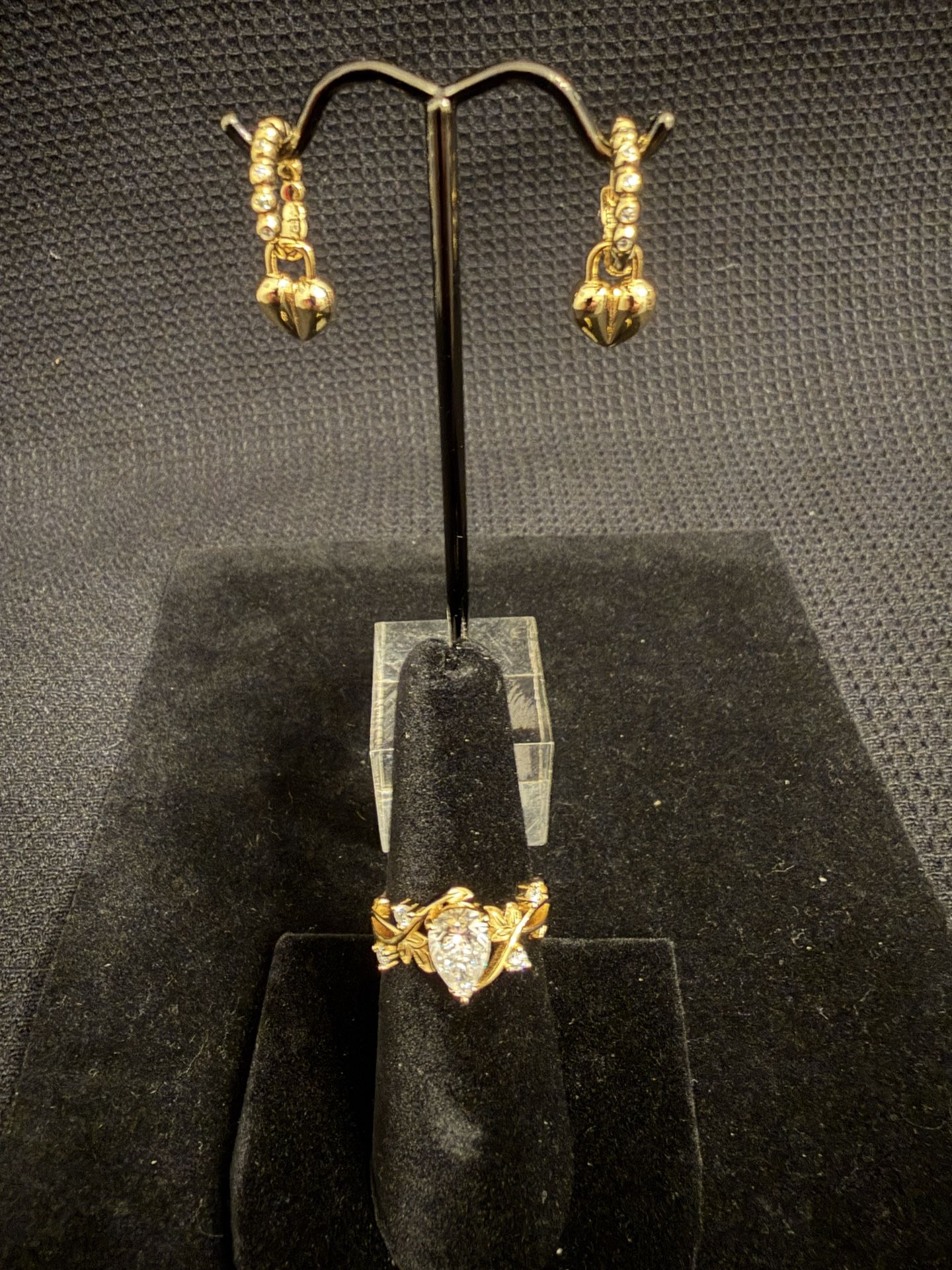 Elegant Moissanite Ring and Earrings Set