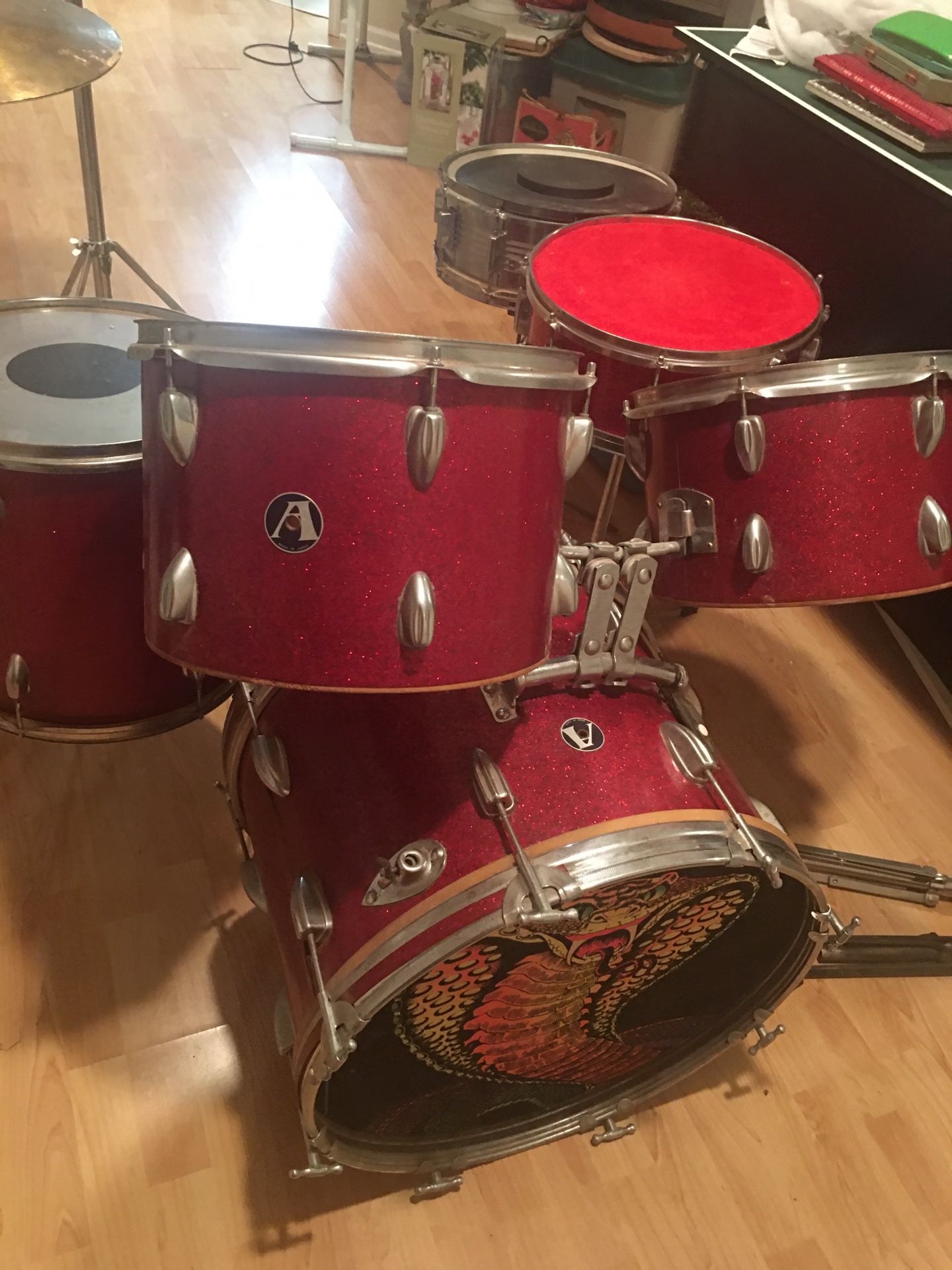 Used Drum Set - Red Sparkle