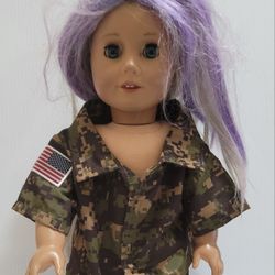 American Girl Retired 18 inch Hair gray hair dyed Purple Brown Eyes Doll RETIRED

