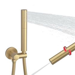 “ New”Brushed gold handheld  shower  head w/rain&jet modes(59” hose)