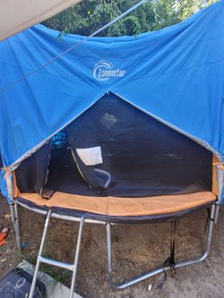 14FT Trampoline w/ Tent Enclosure, Ladder & Anchors