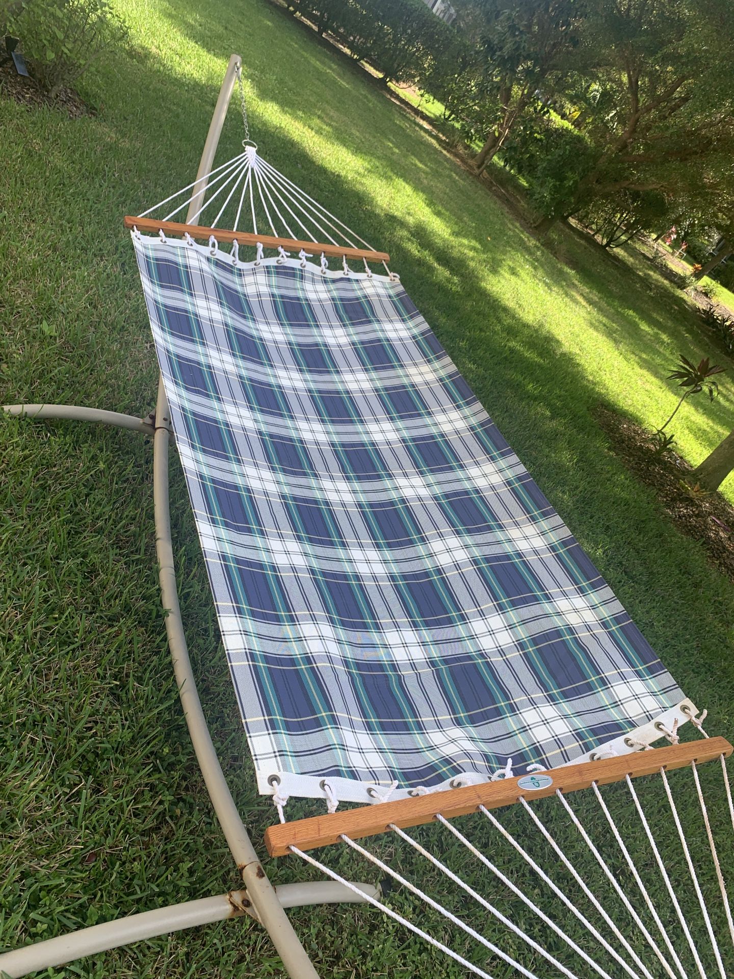 Plaid Hammock 75 X 40” By Palmetto  High Quality  No Stand