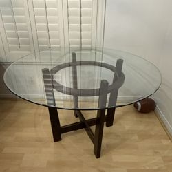 Glass Dining Table 42” width 29 1/2 tall